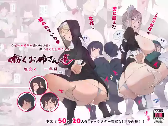 Download Kono Machi no Dansei wa Otoko ni Ueta Josei ni Nerawareteiru!! Hataraku Oneetachi Shakaijin Ichinenme | Hunted By Man-starved Women! New Working Girls